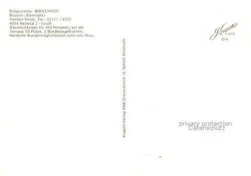 AK / Ansichtskarte Leuth Waldschenke Birkenhof Leuth