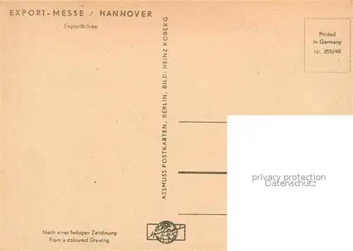AK / Ansichtskarte Hannover Exportboerse Hannover