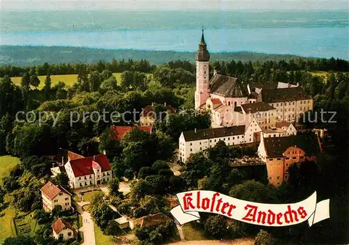 AK / Ansichtskarte Andechs Kloster Andechs Ammersee Fliegeraufnahme Andechs