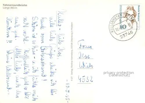 AK / Ansichtskarte Fehmarnsund Fehmarnsundbruecke Fliegeraufnahme Fehmarnsund