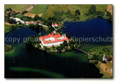 AK / Ansichtskarte Seeon_Klostersee Kloster Seeon Fliegeraufnahme Seeon_Klostersee