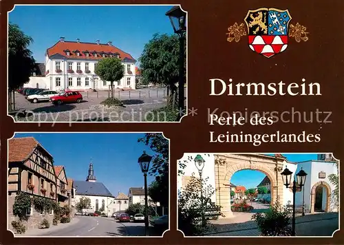 AK / Ansichtskarte Dirmstein Sturmfedersches Schloss Rathaus Kirche Michelstor Schlossplatz Wappen Dirmstein