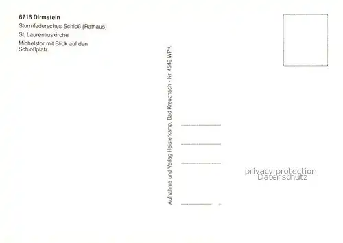 AK / Ansichtskarte Dirmstein Sturmfedersches Schloss Rathaus Kirche Michelstor Schlossplatz Wappen Dirmstein