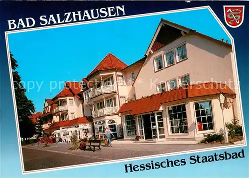 AK / Ansichtskarte Bad_Salzhausen Kurstrasse mit Hotel Jaeger Bad_Salzhausen