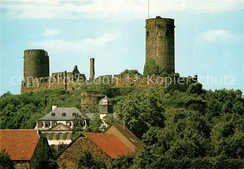 AK / Ansichtskarte Muenzenberg Teilansicht mit Burgruine Muenzenberg
