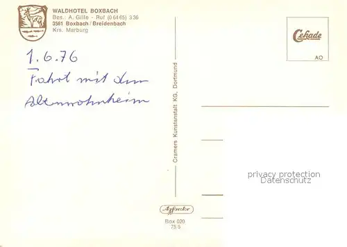 Boxbach Cafe Restaurant Waldhotel Weide Landschaftspanorama Boxbach