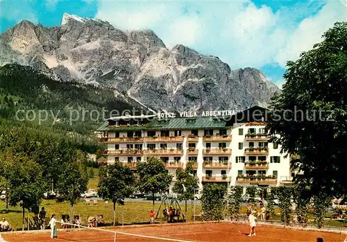 AK / Ansichtskarte Cortina_d_Ampezzo Hotel Villa Argentina Tennisplatz Cortina_d_Ampezzo