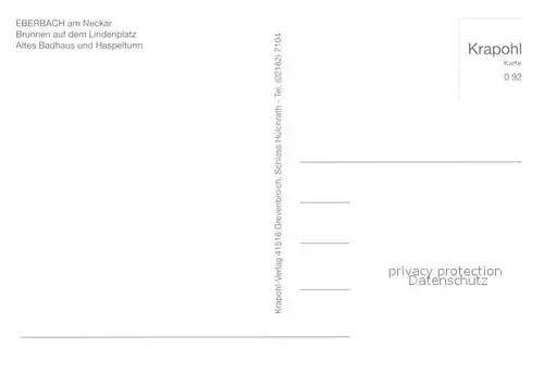 AK / Ansichtskarte Eberbach_Neckar Brunnen Lindenplatz altes Badhaus Haspelturm Eberbach Neckar