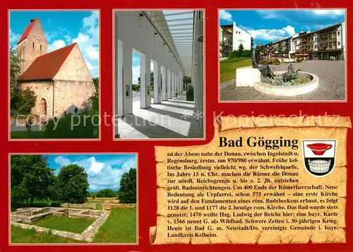 AK / Ansichtskarte Bad_Goegging St. Andreaskirche Kurhaus Roemerkastell Abusina  Bad_Goegging