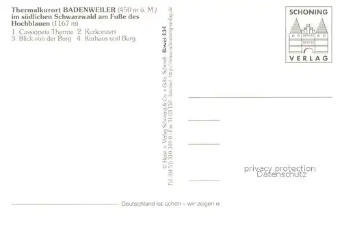 AK / Ansichtskarte Badenweiler Cassiopeia Therme Kurkonzert Kurhaus Burg Badenweiler