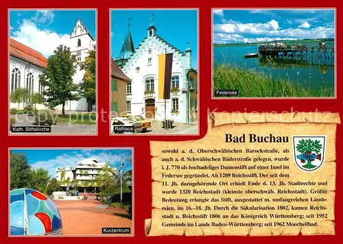 AK / Ansichtskarte Bad_Buchau_Federsee Rathaus Stiftskirche Kurzentrum  Bad_Buchau_Federsee