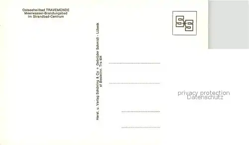 AK / Ansichtskarte Travemuende_Ostseebad Meerwasser Brandungsbad  Travemuende_Ostseebad