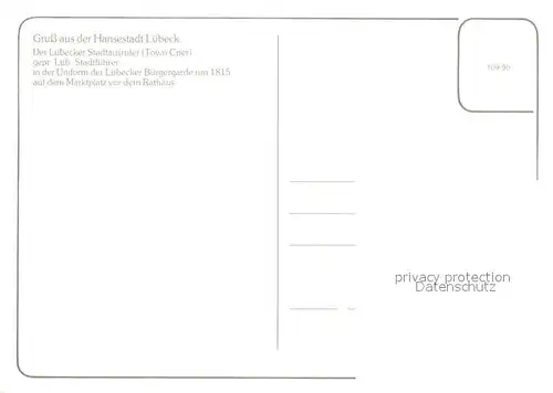 AK / Ansichtskarte Luebeck Stadtausrufer Uniform Buergergarde Marktplatz  Luebeck