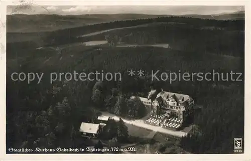 AK / Ansichtskarte Ilmenau_Thueringen Berghotel Kurhaus Gabelbach Fliegeraufnahme Ilmenau Thueringen