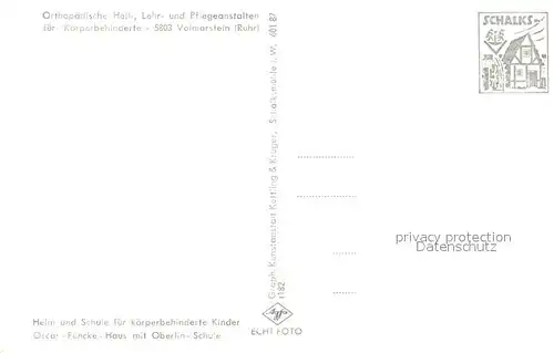 AK / Ansichtskarte Volmarstein Orthopae Heil Lehr und Pflegeanstalten fuer Koerperbehinderte Volmarstein
