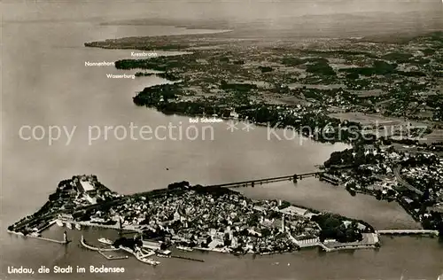 AK / Ansichtskarte Lindau_Bodensee Fliegeraufnahme Lindau Bodensee