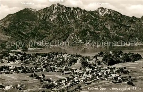 AK / Ansichtskarte Kochel_See Fliegeraufnahme mit Herzogstand Kochel_See
