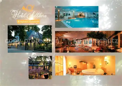 AK / Ansichtskarte Hanstedt_Nordheide Hotel Sellhorn Hallenbad Gastraum Gaestezimmer Hanstedt_Nordheide