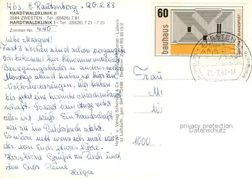 AK / Ansichtskarte Zwesten_Bad Hardtwaldklinik I und II Fliegeraufnahme Zwesten_Bad
