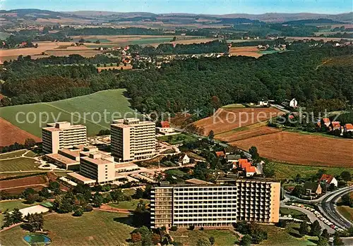 AK / Ansichtskarte Bad_Salzuflen Kliniken am Burggraben und Kurklinik der LVA Fliegeraufnahme Bad_Salzuflen