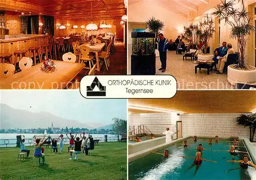 AK / Ansichtskarte Tegernsee Orthopaedische Klinik Gaststube Bar Aufenthaltsraum Gymnastik Hallenbad  Tegernsee