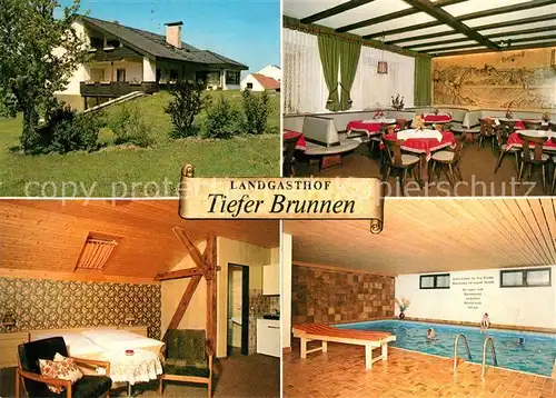 AK / Ansichtskarte Betzenstein Landgasthof Tiefer Brunen Gastraum Zimmer Hallenbad Betzenstein