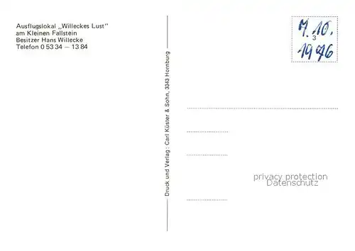 AK / Ansichtskarte Hornburg_Eisleben Ausflugslokal Willeckes Lust Panorama  Hornburg_Eisleben