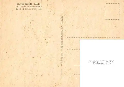 AK / Ansichtskarte Hoelle_Bad_Steben Hotel Koenig David Hoelle_Bad_Steben