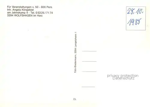 AK / Ansichtskarte Wolfshagen_Harz Wolfshaeger Festhalle Wolfshagen Harz