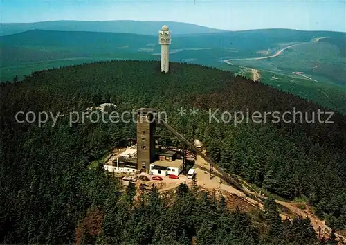 AK / Ansichtskarte Braunlage Fliegeraufnahme mit Wurmbergbaude und Sender Braunlage