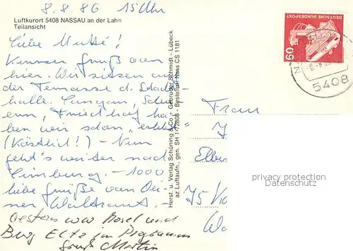 AK / Ansichtskarte Nassau_Bad Fliegeraufnahme mit Schloss Nassau_Bad