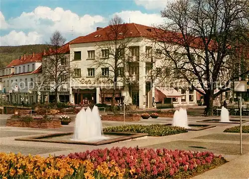 AK / Ansichtskarte Bad_Orb Cafe Konditorei Sprudel Salinenplatz Hotel garni Wasserspiele Bad_Orb