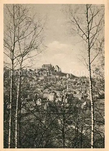 AK / Ansichtskarte Marburg_Lahn Blick von der Bismarck Promenade Stadtbild mit Schloss Marburg_Lahn