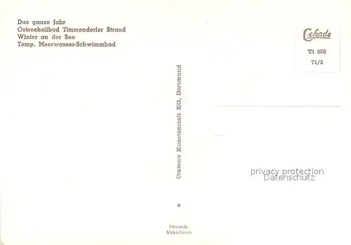 AK / Ansichtskarte Timmendorfer_Strand Winter an der See Meerwasserschwimmbad Wasservoegel Timmendorfer_Strand