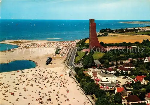 AK / Ansichtskarte Laboe Ostseebad Strand Marine Ehrenmal Fliegeraufnahme Laboe