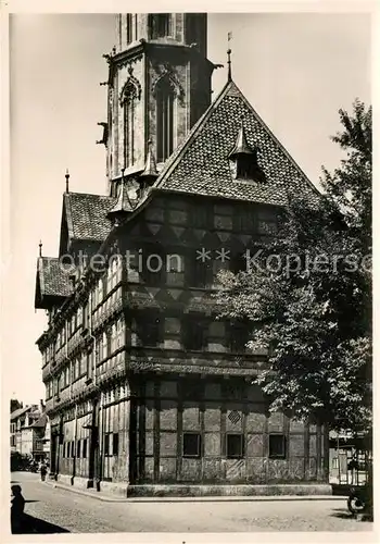 AK / Ansichtskarte Braunschweig Stadtwaage 16. Jhdt. Historisches Gebaeude dahinter Turm der Andreaskirche Braunschweig