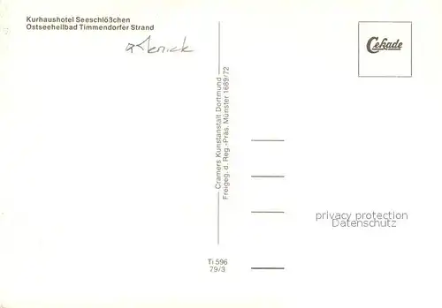 AK / Ansichtskarte Timmendorfer_Strand Kurhaushotel Seeschloesschen Ostseeheilbad Fliegeraufnahme Timmendorfer_Strand