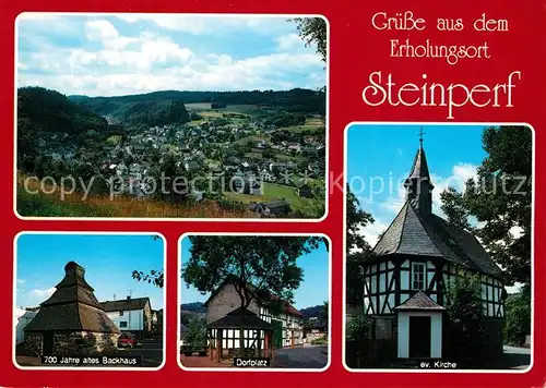 AK / Ansichtskarte Steinperf Landschaftspanorama 700 Jahre altes Backhaus Dorfplatz Kirche Steinperf