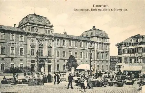 AK / Ansichtskarte Darmstadt Grossherzogl. Residenzschloss Marktplatz Darmstadt