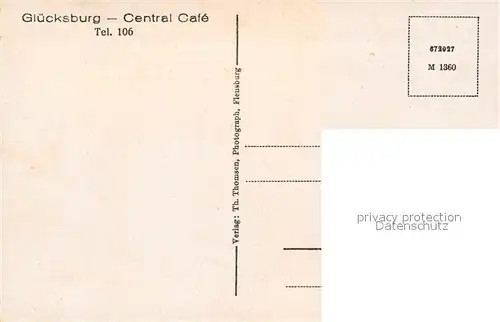 AK / Ansichtskarte Gluecksburg_Ostseebad Central Cafe  Gluecksburg_Ostseebad