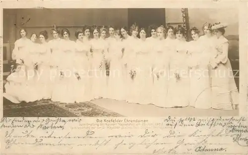 AK / Ansichtskarte Krefeld Ehrendamen Empfang der Kaiserl Majestaeten  Krefeld