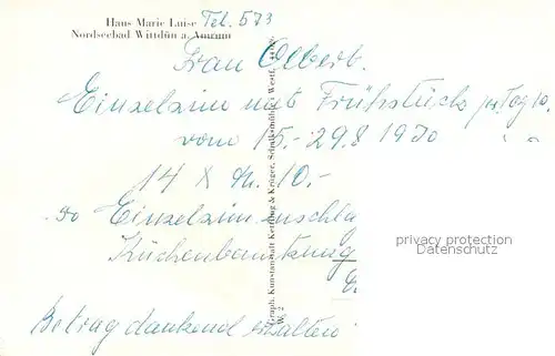 AK / Ansichtskarte Wittduen_Amrum Haus Marie Luise Wittduen Amrum