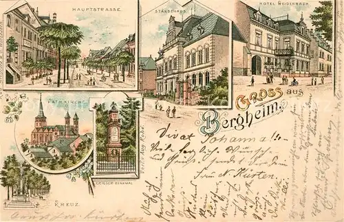 AK / Ansichtskarte Bergheim_Erft Katholische Kirche Hauptstrasse Standenhaus  Bergheim Erft