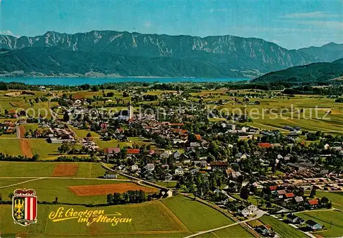 AK / Ansichtskarte St_Georgen_Attergau Fliegeraufnahme Attersee Hoellengebirge St_Georgen_Attergau