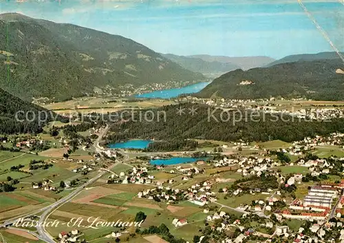 AK / Ansichtskarte Ossiachersee Fliegeraufnahme Vassach St. Leonhard Ossiachersee