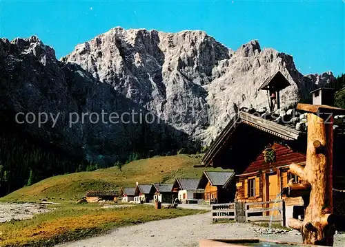 AK / Ansichtskarte Engalm gegen Grubenkar Karwendel Max Kofler Cafe Gaestehaus Engalm