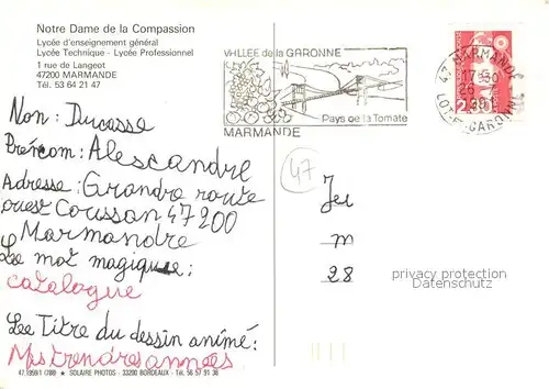 AK / Ansichtskarte Marmande Notre Dame de la Compassion Fliegeraufnahme Marmande