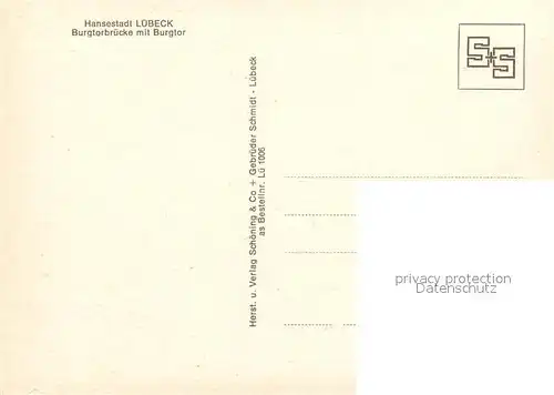 AK / Ansichtskarte Luebeck Burgtorbruecke Burgtor  Luebeck
