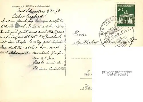 AK / Ansichtskarte Luebeck Malerwinkel  Luebeck