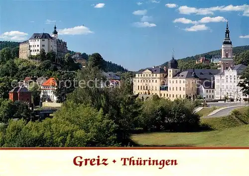 AK / Ansichtskarte Greiz_Thueringen Oberes und unteres Schloss Stadtkirche  Greiz Thueringen